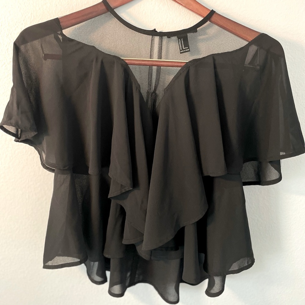 Forever 21 medium black flowy top formal